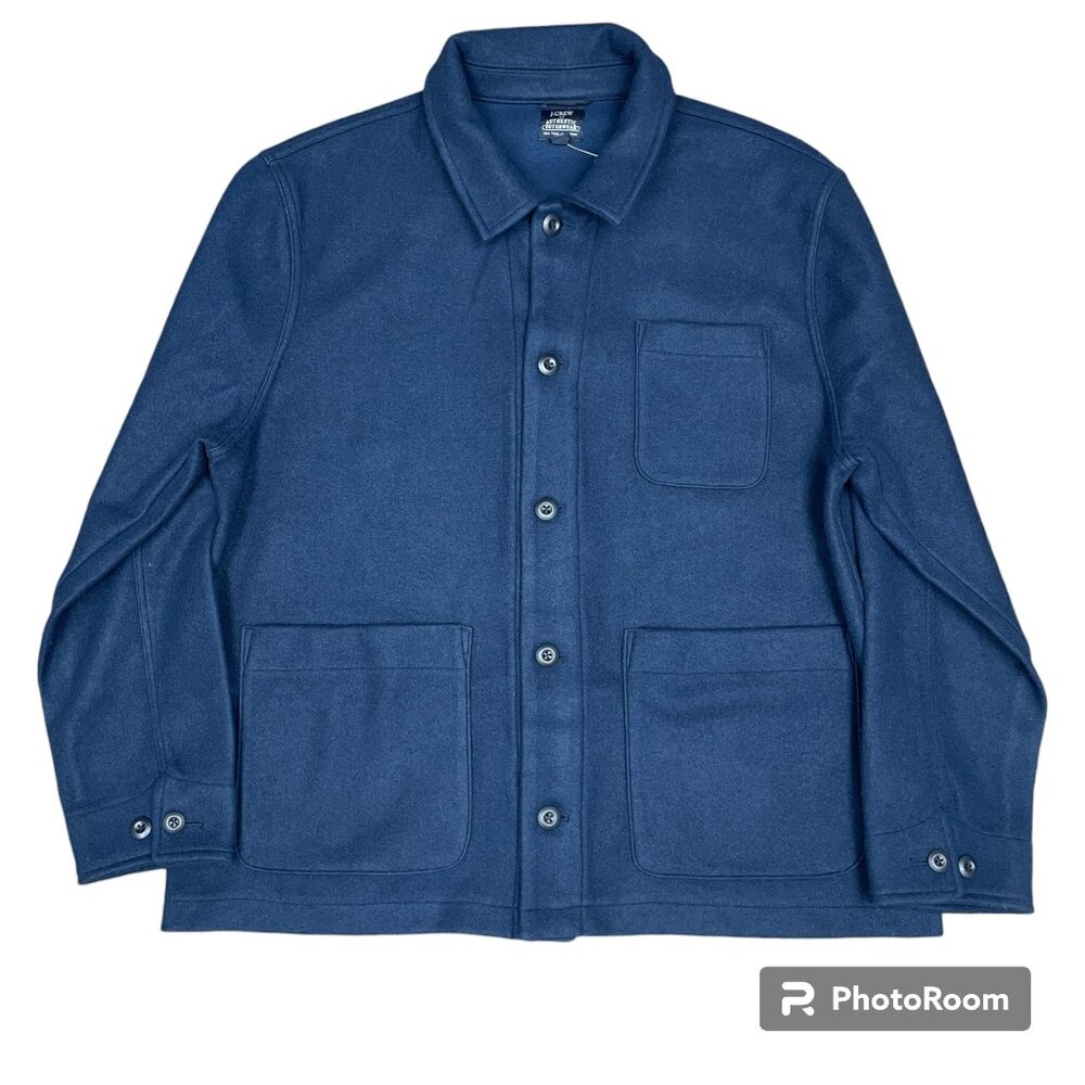 J. CREW Men's Knit Chore Jacket Navy Blue- Size XXL